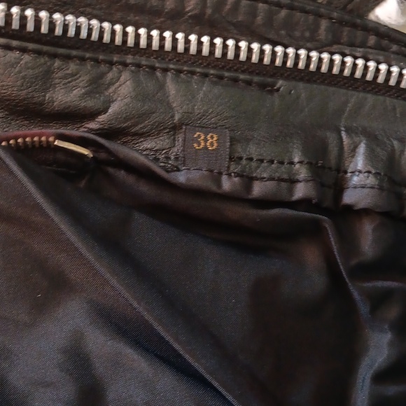 Leather biker Jacket,  S 38, Black Fringed - Picture 4 of 5